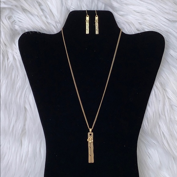 Bar Necklace & Earrings Set - Picture 1 of 3